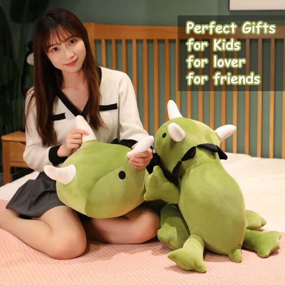 🆕 Kids Green Dinosaur Throw Pillows Anxiety Weighted Stuffed Animals Adults Toy - Picture 6 of 6
